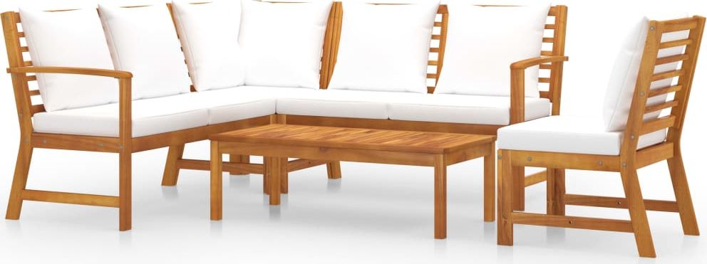 vidaXL 5-cz. zestaw wypoczynkowy do ogrodu poduszki drewno akacjowe