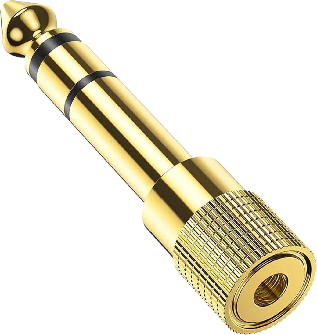 Adapter AV Mozos Jack 3.5mm - Jack 6.3mm złoty (MA6335)