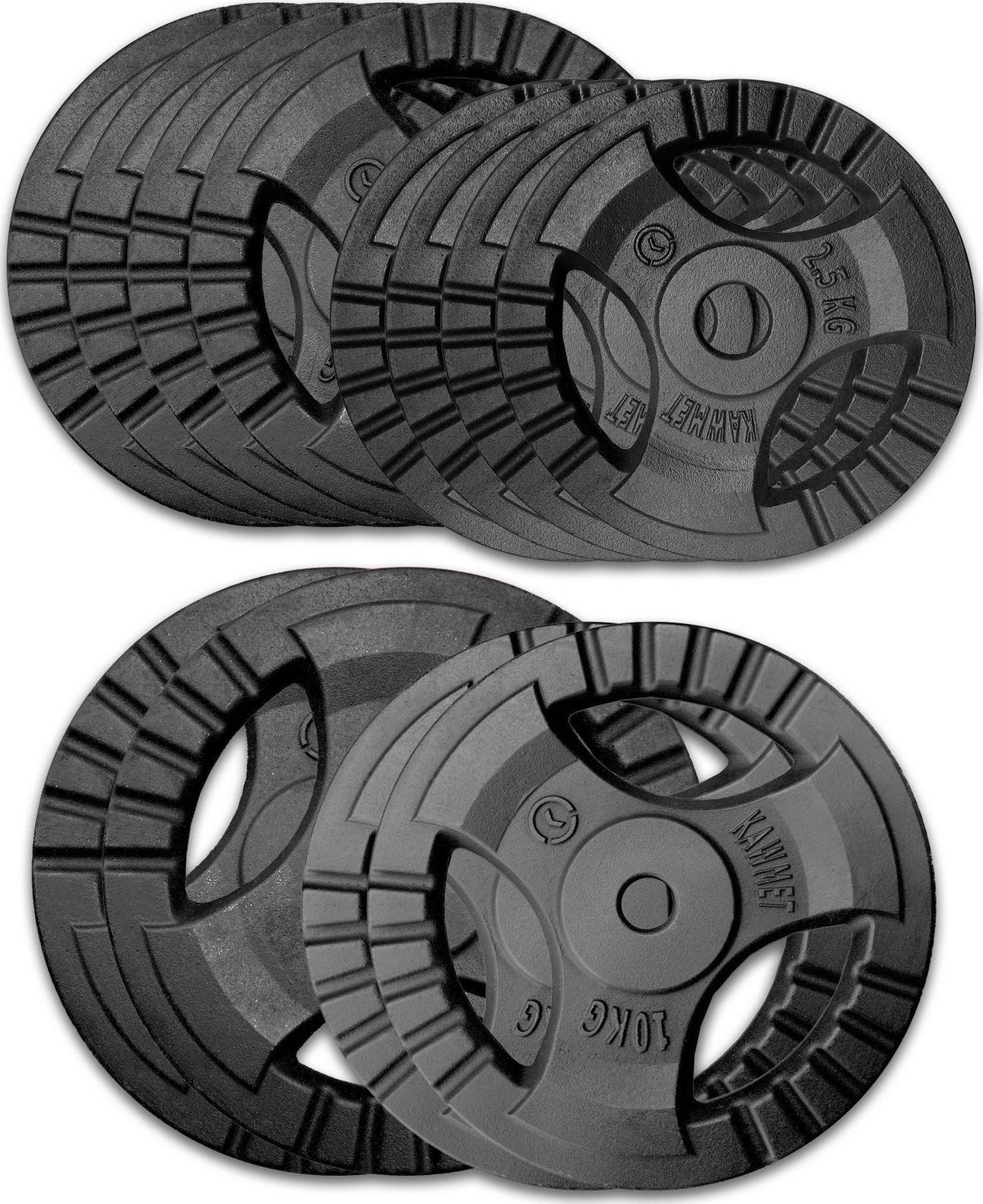 Kawmet Zestaw obciążeń żeliwnych 90 kg (28,5 mm) - 2x20 kg, 2x10 kg, 4x5 kg, 4x2,5 kg