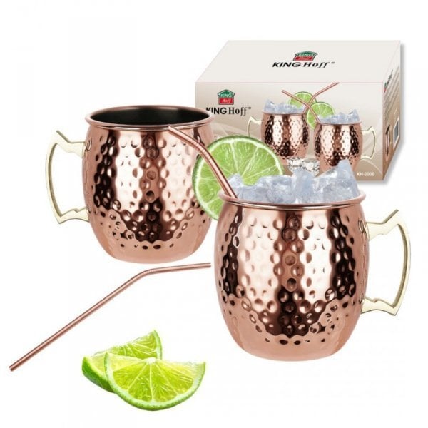 KingHoff ZESTAW STALOWYCH KUBKÓW 500ml DO DRINKÓW Moscow Mule KH-2000