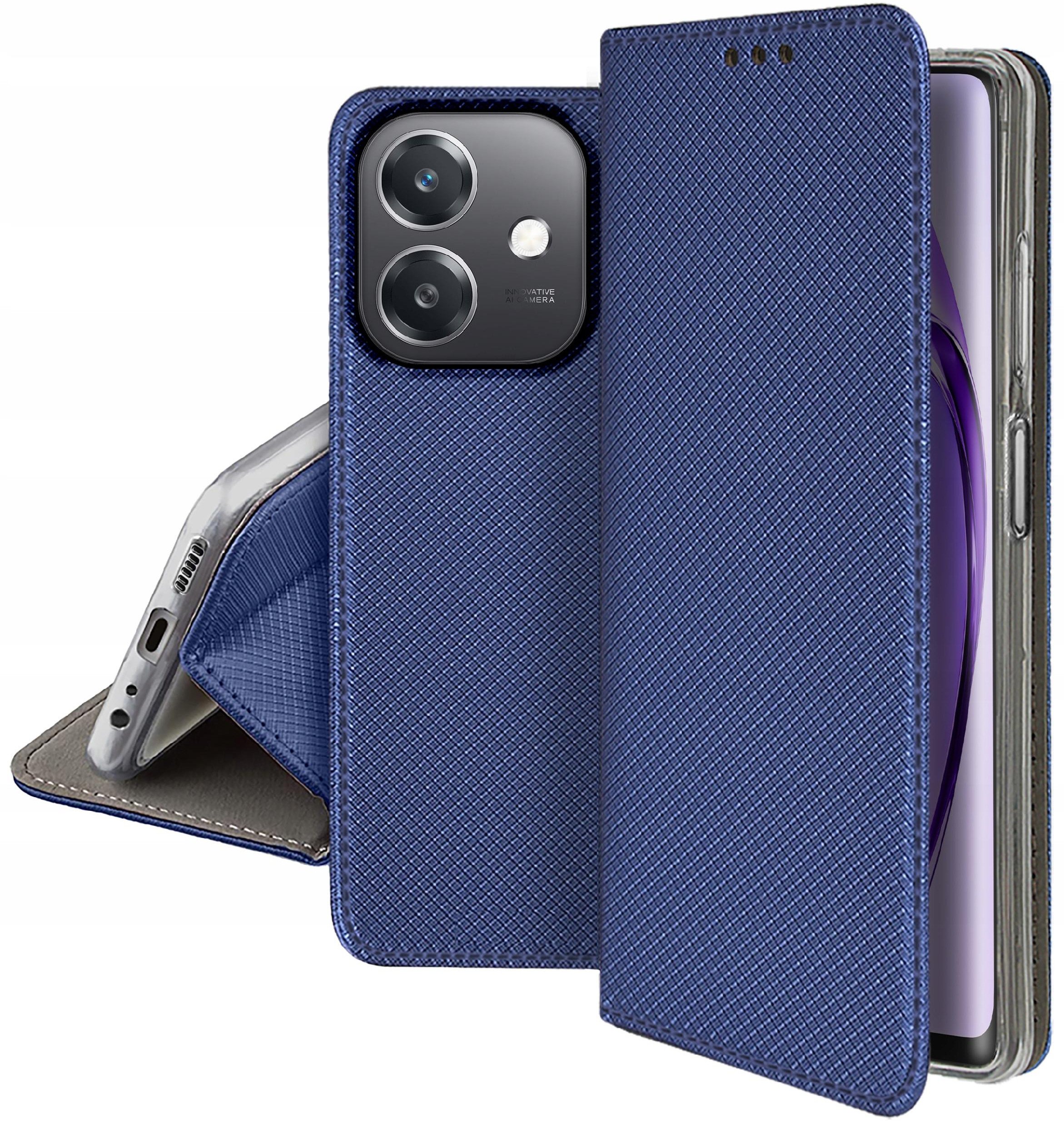 Etui do Oppo A40 | A40M SMART MAGNET CASE PORTFEL + SZKŁO 9H