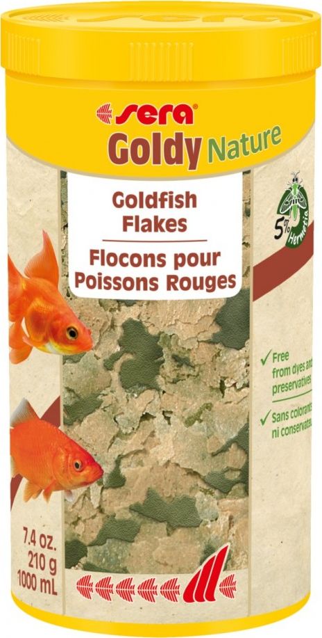 Sera Goldy Nature 10 l, płatki -pokarm premium