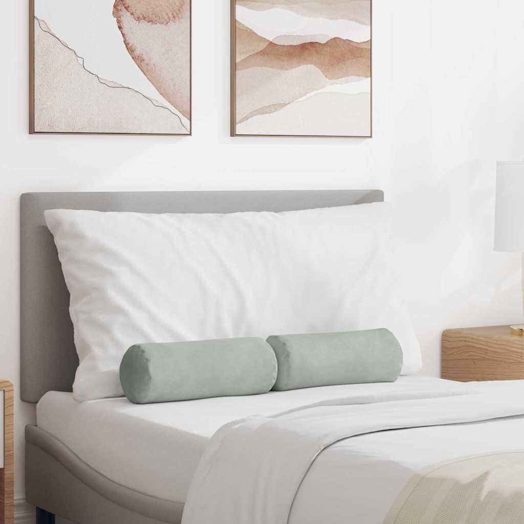 vidaXL Poduszki Wałkowe 2 pcs Jasnoszary 15 x 40 cm