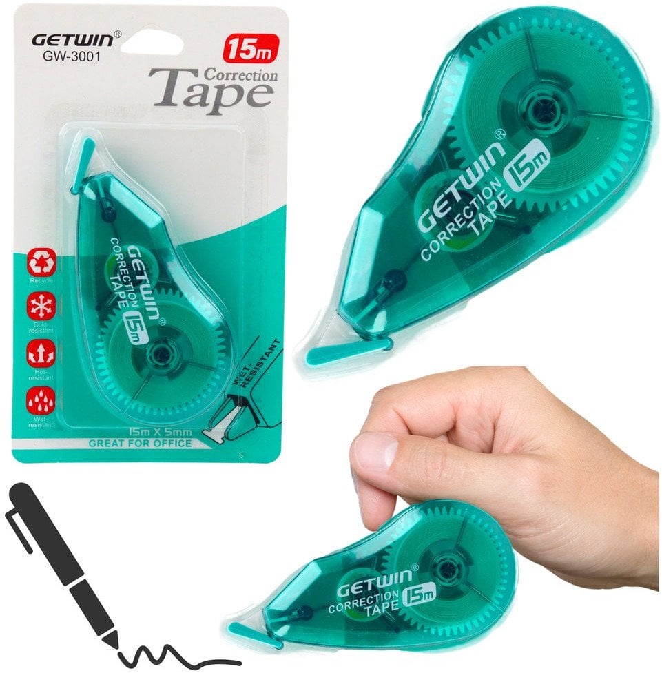 Korektor W Taśmie Myszka Szkolny Biurowy 15m x 5mm Zielony