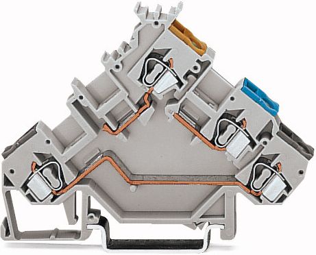 Wago Złączka szynowa 4-przewodowa do czujników 2,5mm2 szara (280-553)