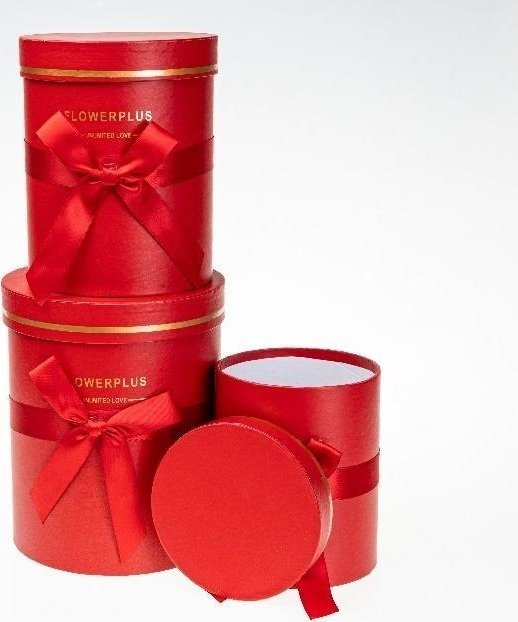 Pudełko Flower Box 3szt czerwony ROZETTE