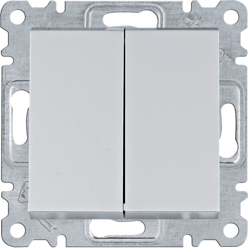 Hager Lumina łącznik schodowy podwójny srebrny (WL0052)