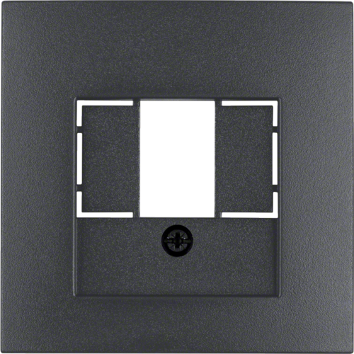 Hager Płytka czołowa do gniazda głośnikowego i ładowania USB antracyt mat kwadrat B3/7 (10331606)