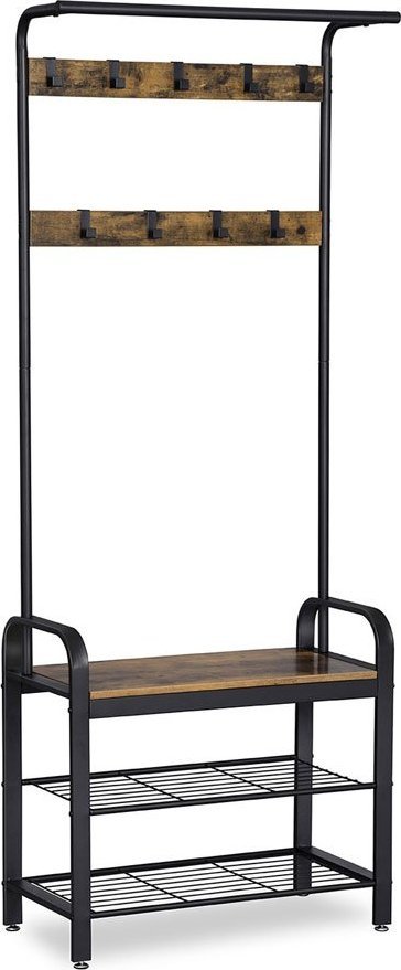 Elior Industrialny wieszak do przedpokoju rustykalny brąz - Wordis