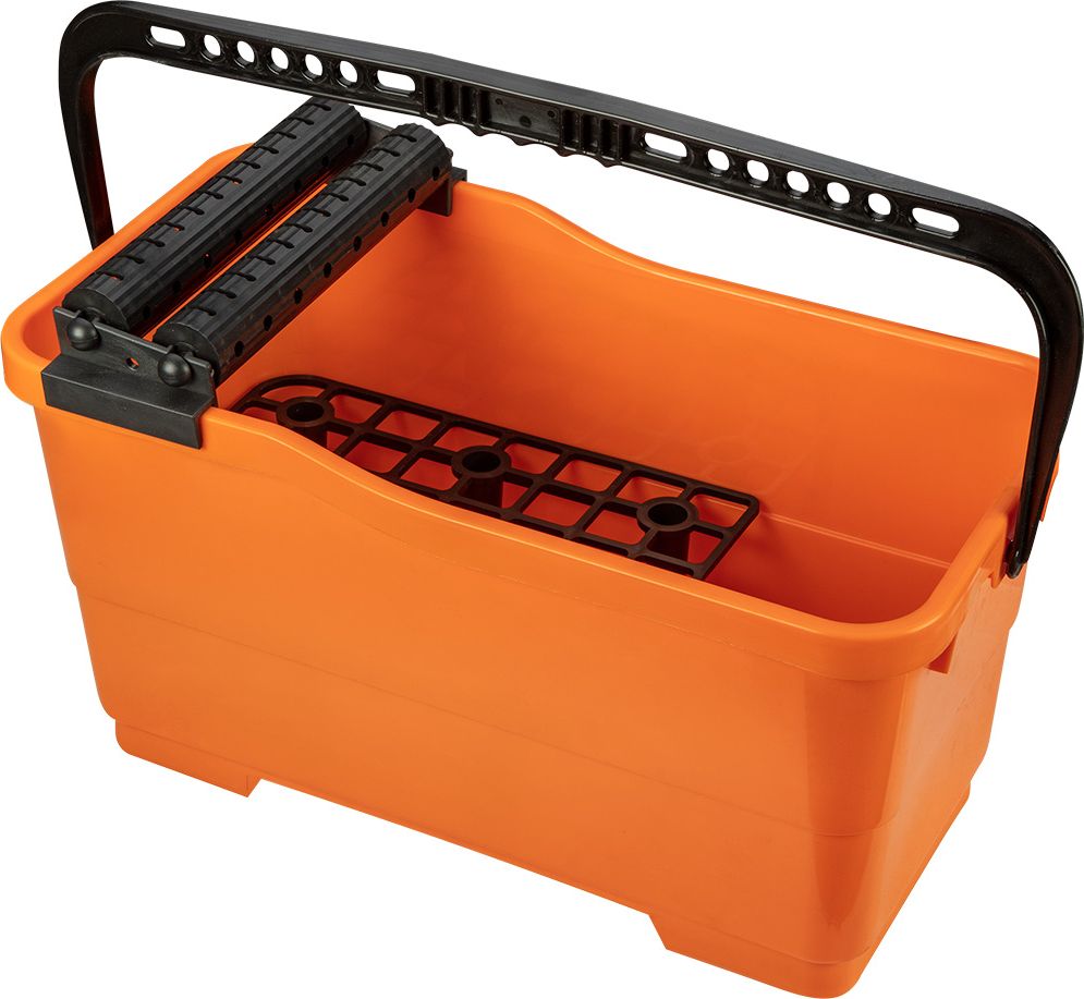 Neo Zestaw glazurniczy: pojemnik z kratką i rolkami 25l, paca z gumą, paca z gąbką miękką (50-253)