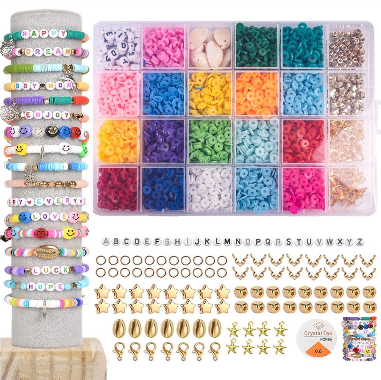 Zestaw do Tworzenia Bransoletek Koraliki 4200 elementów