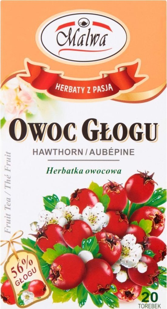 Malwa Malwa Herbatka owocowa owoc głogu 40 g (20 x 2 g)