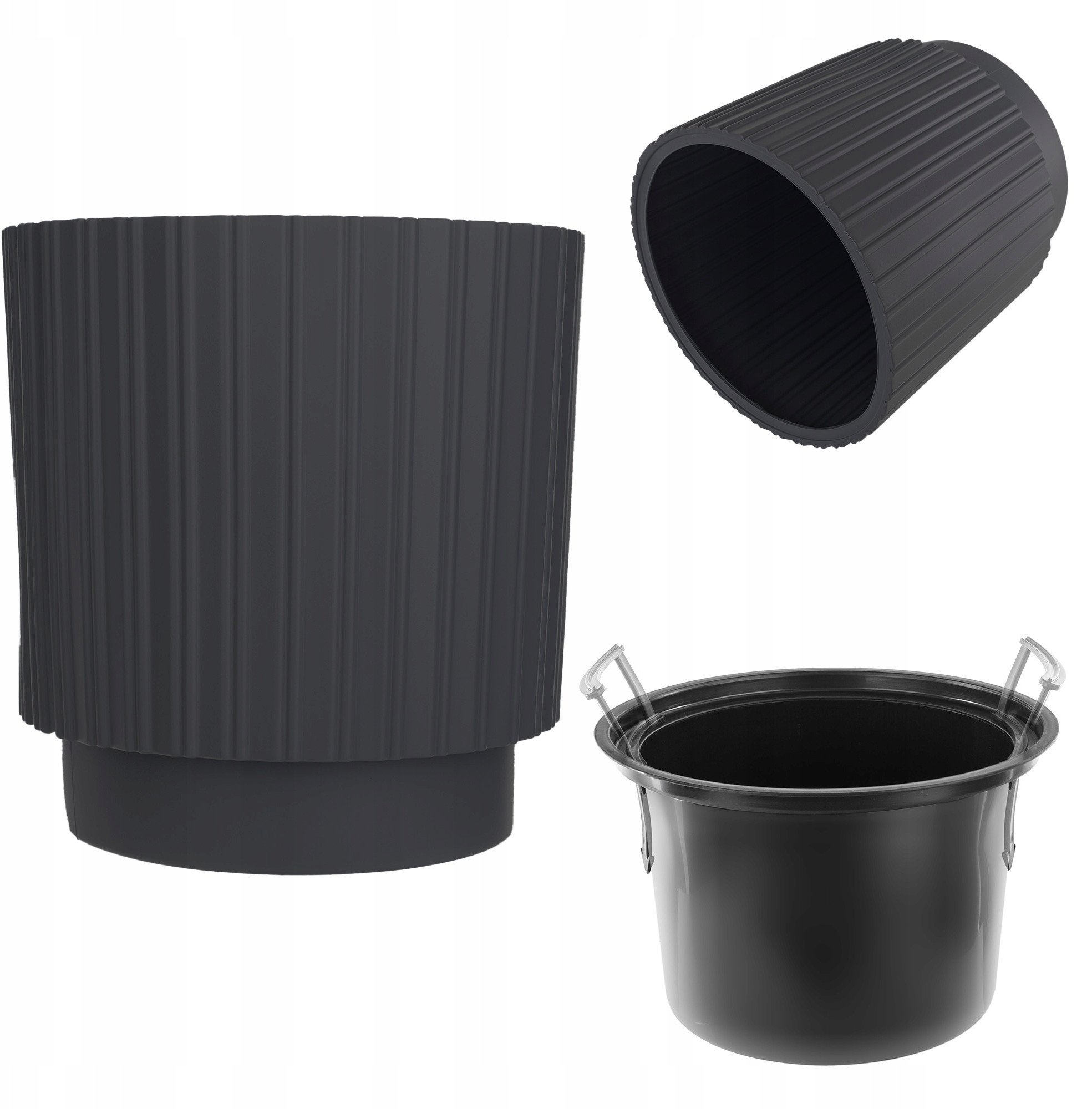 KADAX Doniczka Donica Na Kwiaty 30cm Osłonka Z Wkładem Kwietnik Plastikowa