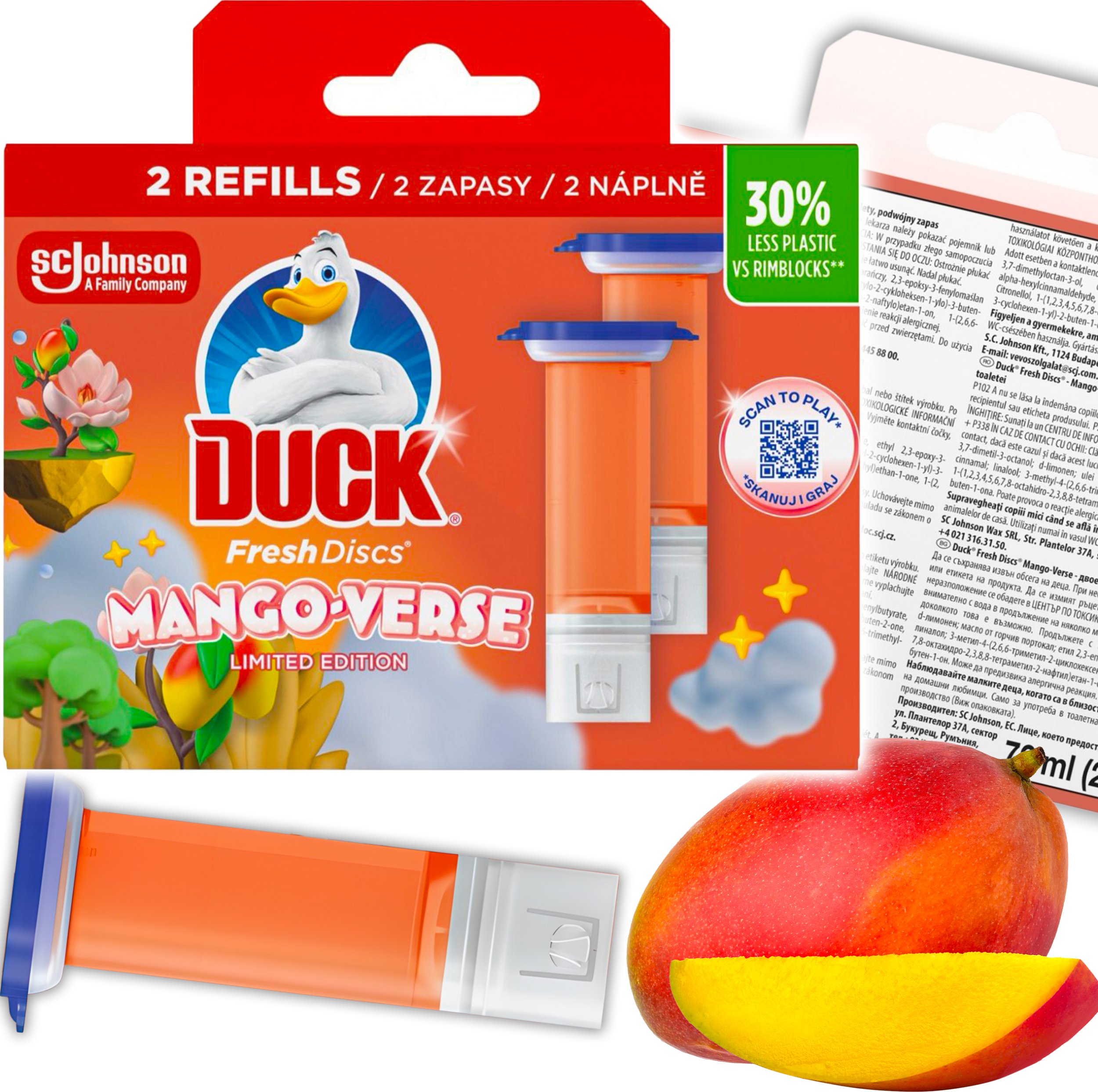 Duck Fresh Discs Mango Verse - Żelowy Krążek Do Toalety 72ml (2 x 36ml)