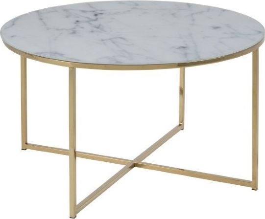 Actona Stolik kawowy Alisma okrągły Gold/Marabl e