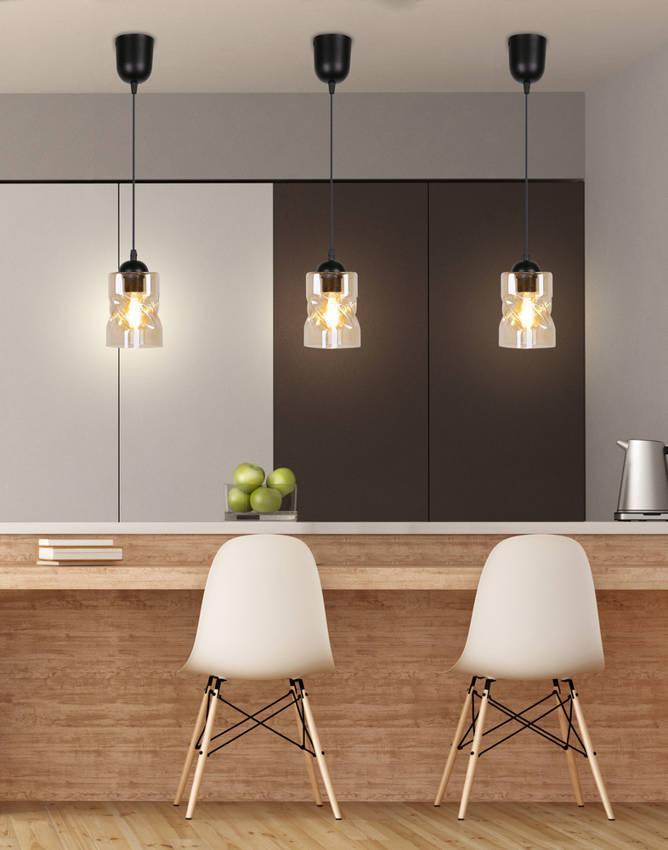 Lampa wisząca Candellux Lampa wisząca szklana czarna/bursztynowa Felis 31-00156