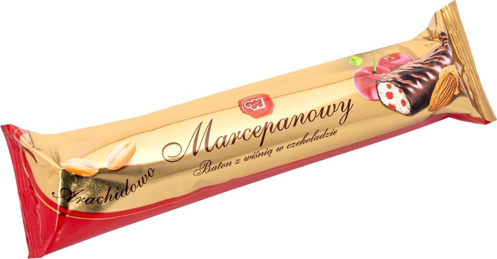 Wolność Baton z masą marcepanową i suszonymi wiśniami w czekoladzie 90g