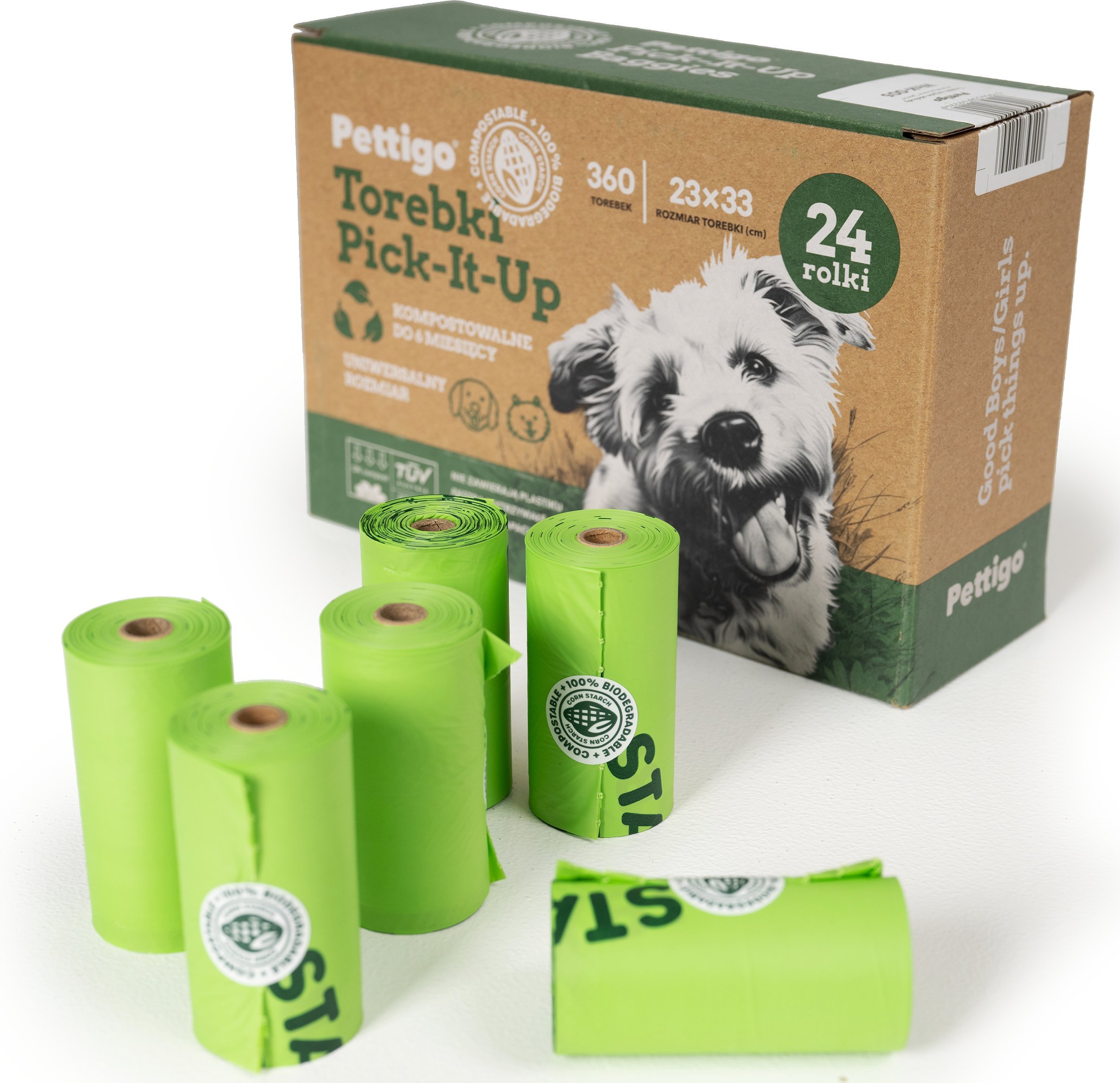 Pettigo WORECZKI NA PSIE ODCHODY BIODEGRADOWALNE / TUV / 360 sztuk