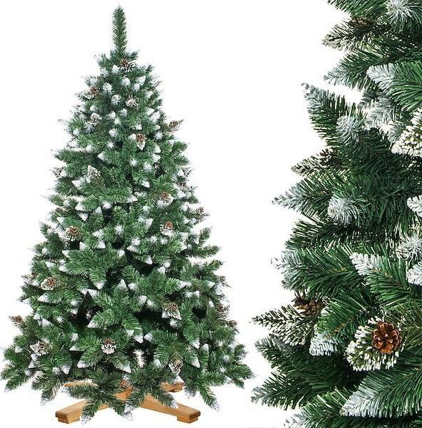 Springos Choinka sztuczna 220 cm Premium Royal Trees sosna diamentowa ośnieżona z szyszkami UNIWERSALNY
