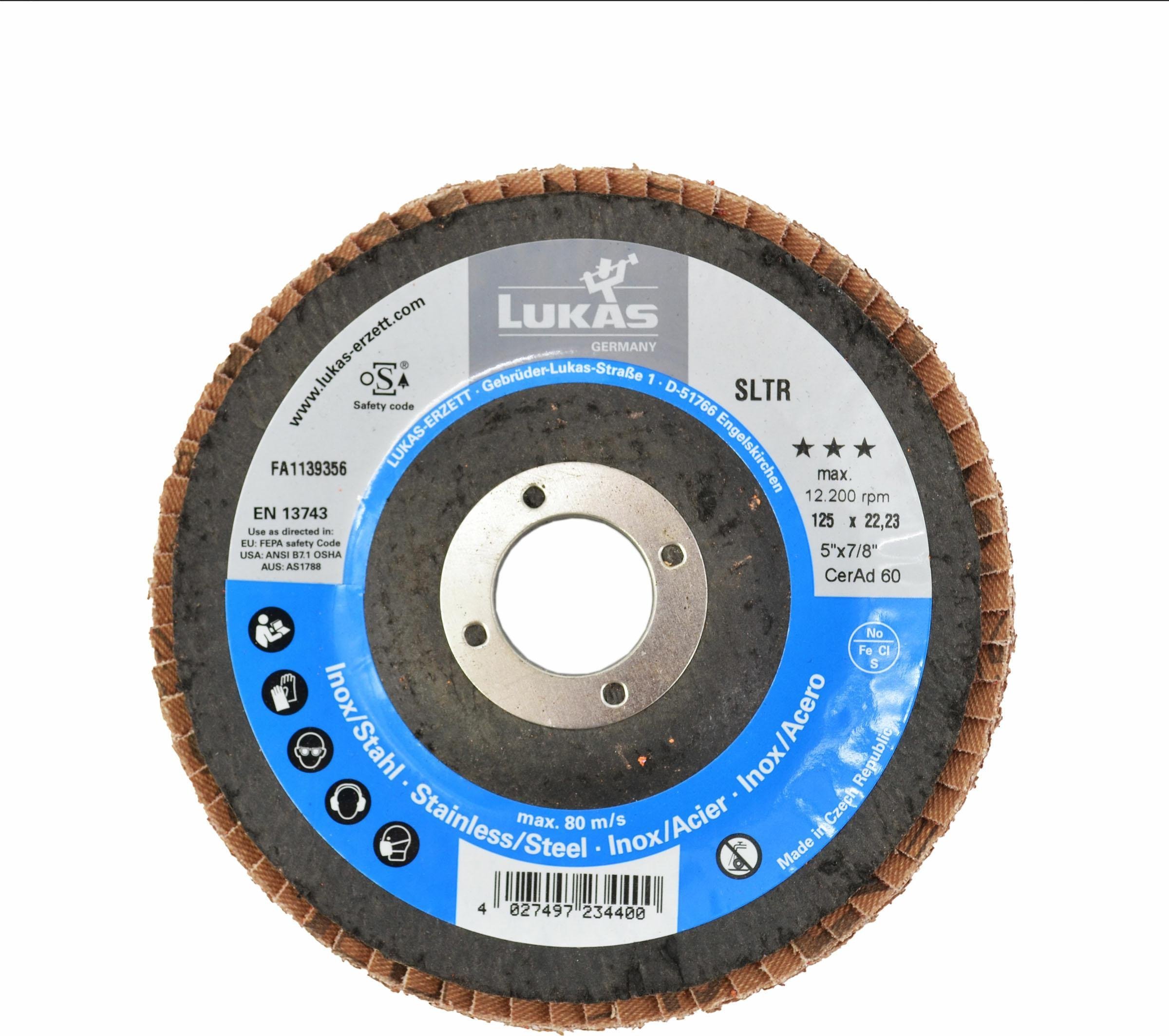 Lukas Erzett LUKAS ŚCIERNICA LISTKOWA 125mm P 60 SLTR CERAMICZNA