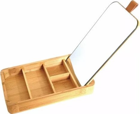 KingHoff BAMBUSOWY ORGANIZER NA DROBIAZGI Z LUSTERKIEM KINGHOFF KH-1695