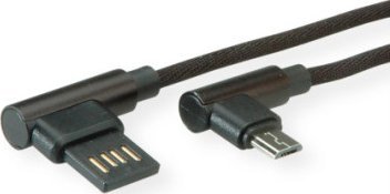 Kabel USB Roline USB-A - micro-B 0.8 m Czarny (11.02.8720)