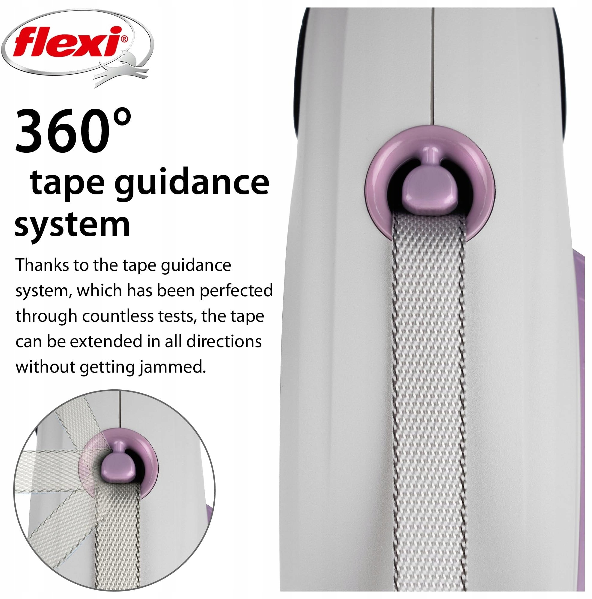 Flexi Taśma 7m Z regulacją Długości, Jasny fiolet