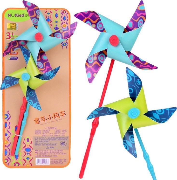 Jokomisiada Kolorowe wiatraki wiatrak 2 sztuki wiatraczek ozdoba ZA5214