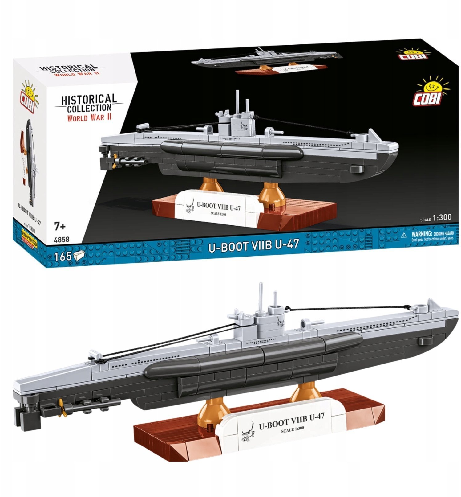 Cobi Niemiecka łódź podwodna U-47 T.VIIB 1:300 (4858)