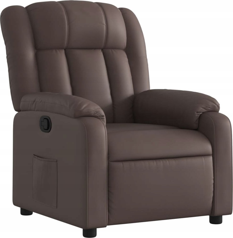 vidaXL Fotel rozkładany, brązowy, sztuczna skóra