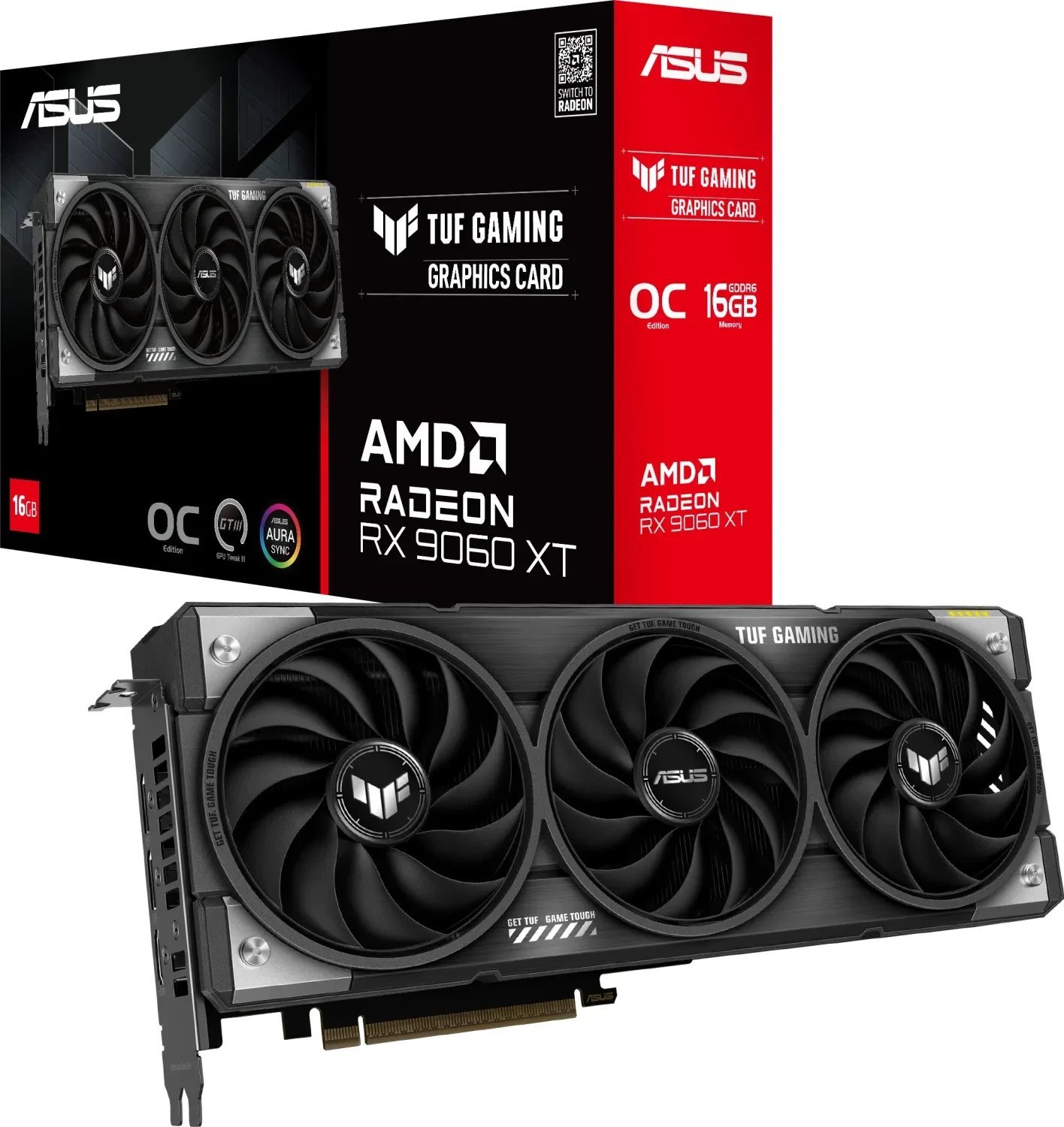 Karta graficzna Asus TUF Gaming Radeon RX 9060 XT OC 16GB GDDR6 (TUF-RX9060XT-O16G-GAMING)