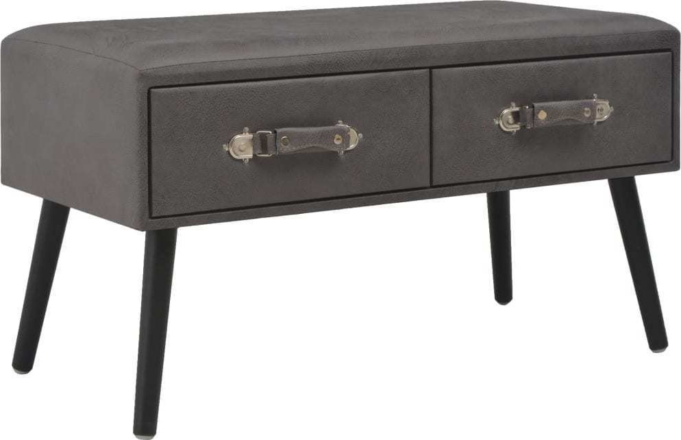 vidaXL Stolik kawowy, szary, 80x40x46 cm, sztuczna skóra