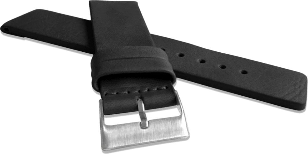 Lavvu LAVVU Czarny gładki pasek PLAIN z luksusowej skóry Top Grain - 24