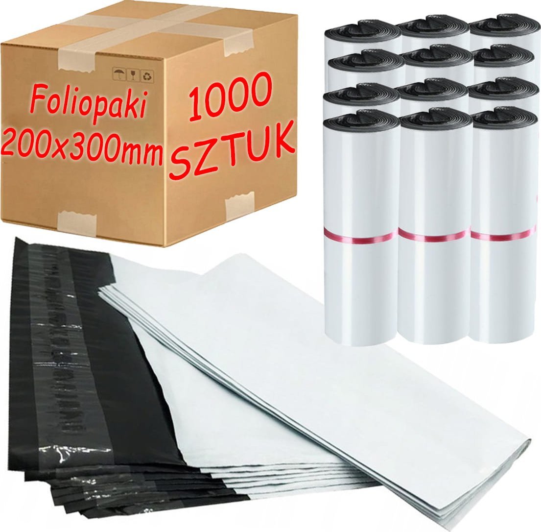 Pako Foliopaki Kurierskie Białe 200x300mm - 1000 szt.