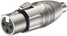 Roxtone przejściówka Gniazdo RCA żeńskie, 3 pin gniazdo XLR żeńskie RA2XFPF