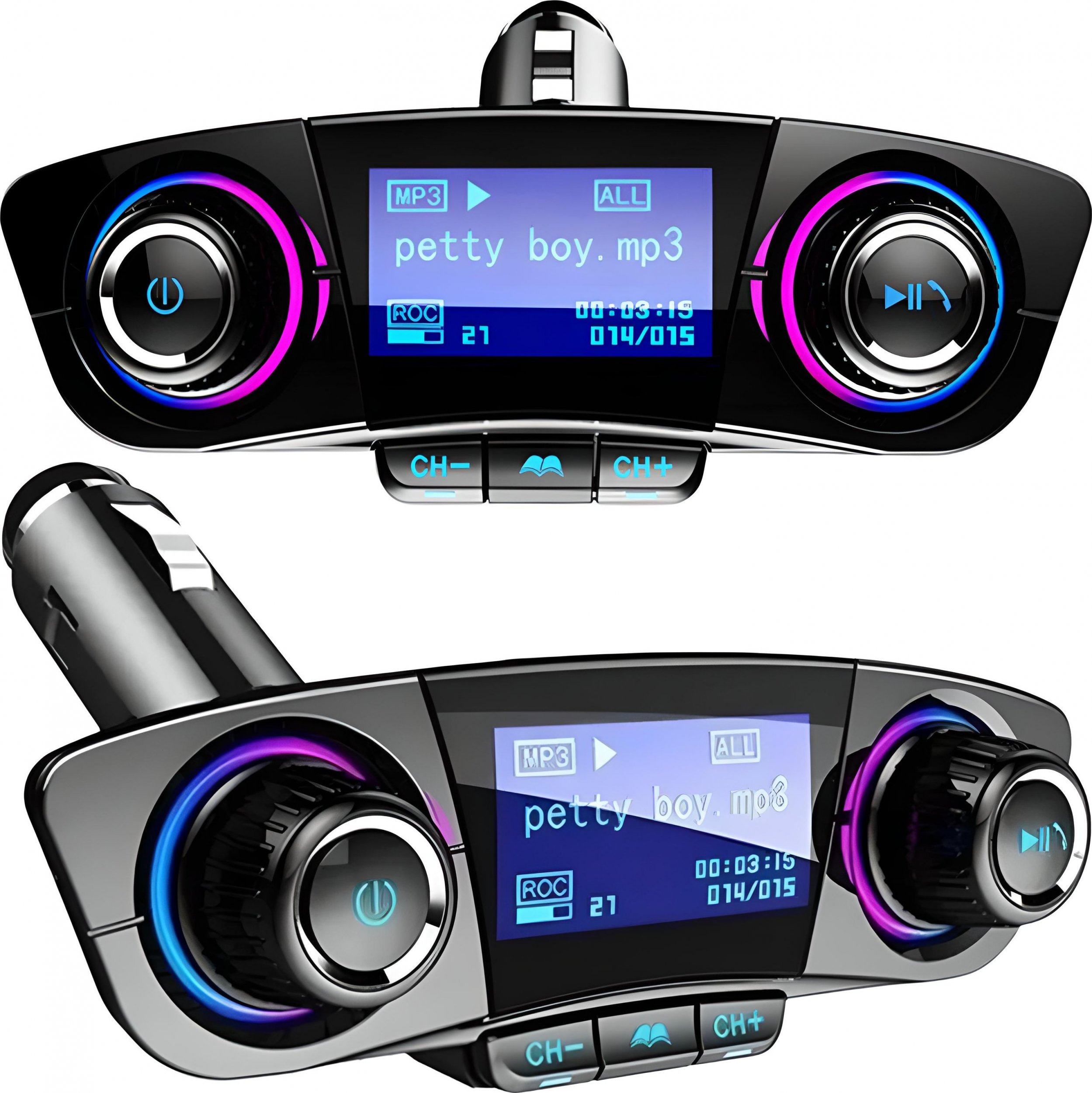 Transmiter FM Retoo TRANSMITER FM BLUETOOTH 5.0 USB WIELOFUNKCYJNY 8W1