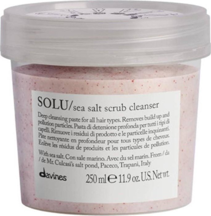 DAVINES_Essential Haircare Solu Sea Salt Scrub Cleanser oczyszczająca pasta peelingująca do włosów z soli morskiej 250ml