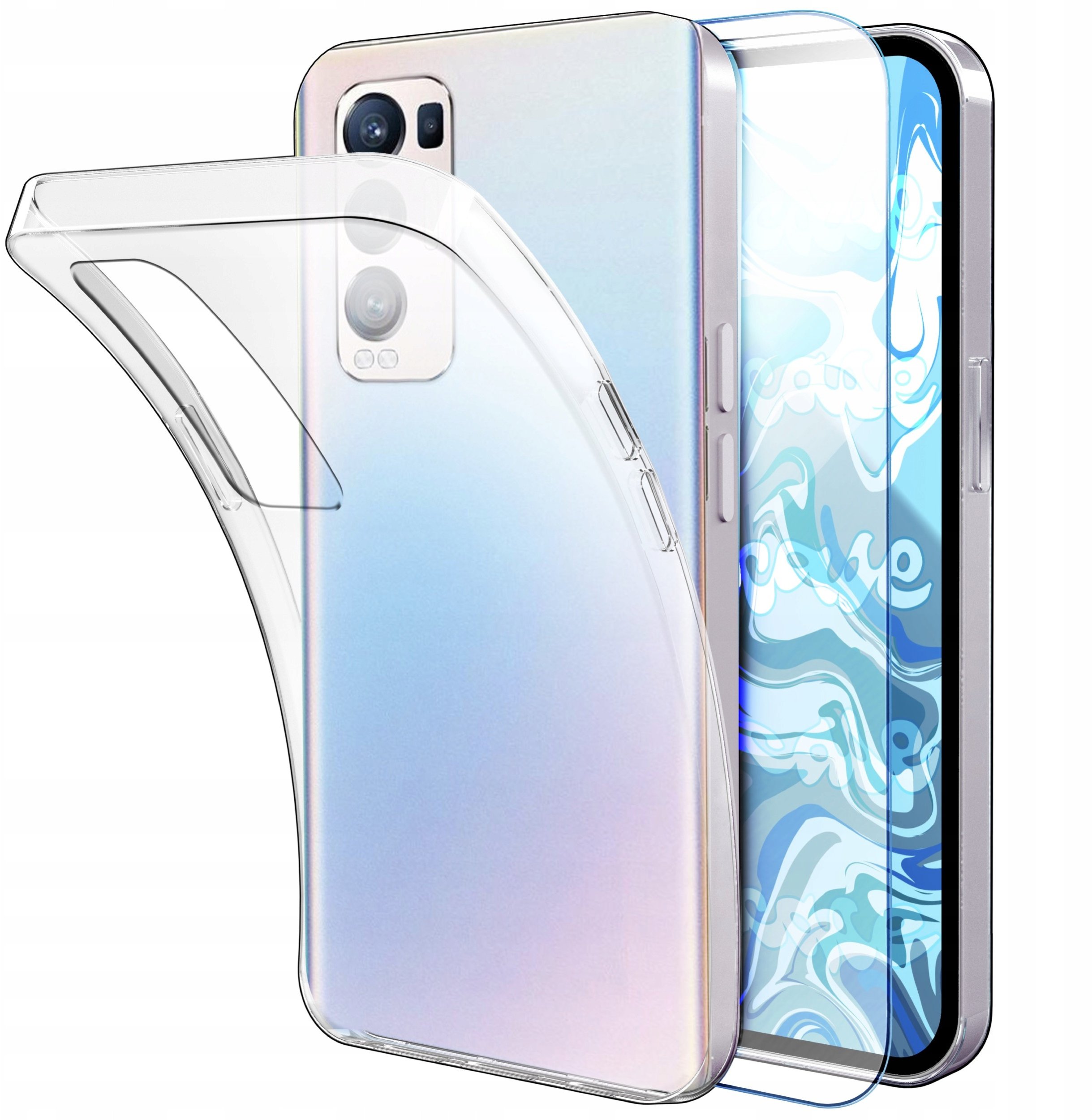 ETUI DO OPPO RENO 5 PRO PLUS 5G GUMOWE OBUDOWA CASE SILIKON SLIM SZKŁO 9H