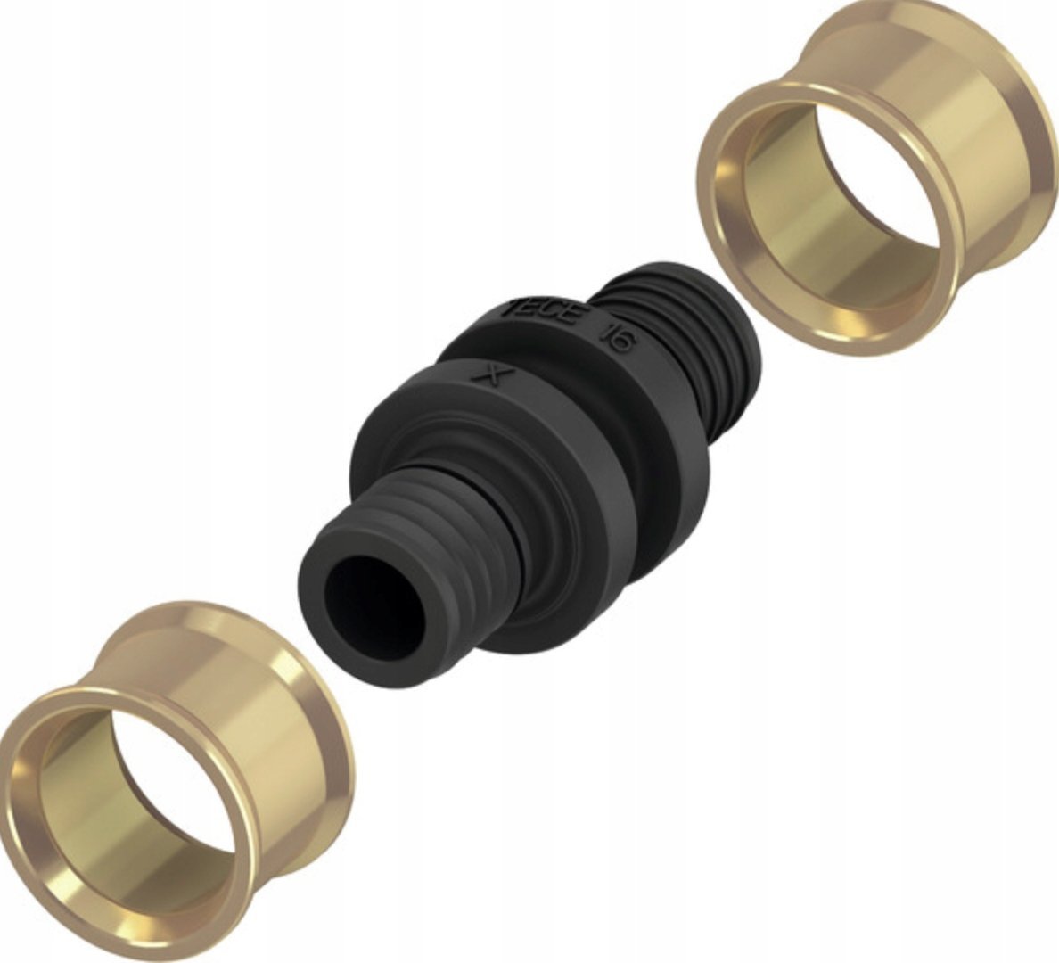 Tece TECEfloor - Złącze naprawcze zaciskowe z PPSU do rur SLQ Al./PE-RT 16 x 16 mm