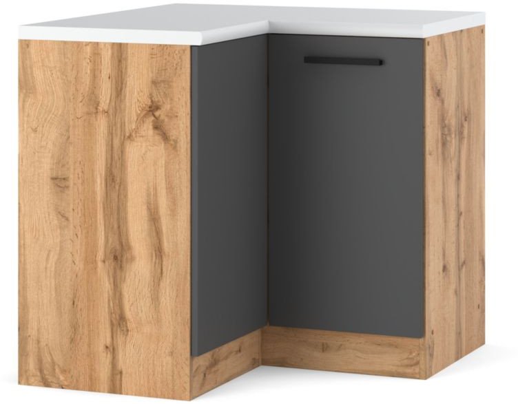 Szafka Kuchenna Wisząca Narożna Modułowa 90cm Blande Wotan Szary Mat