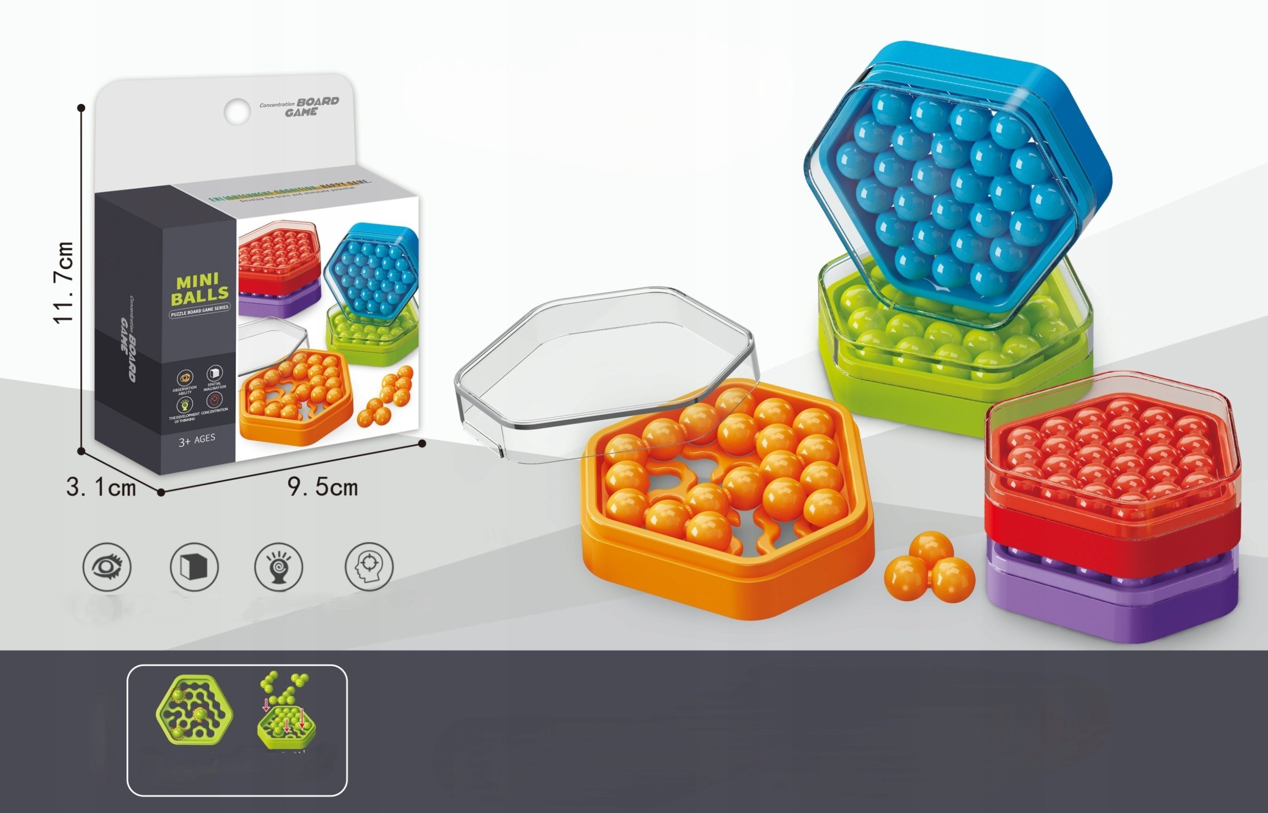 Bounn Gra logiczna puzzle mini smart IQ układanka zielona