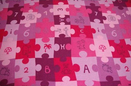Dywany Łuszczów Dywan dziecięcy PUZZLE fiolet, 200x500 cm