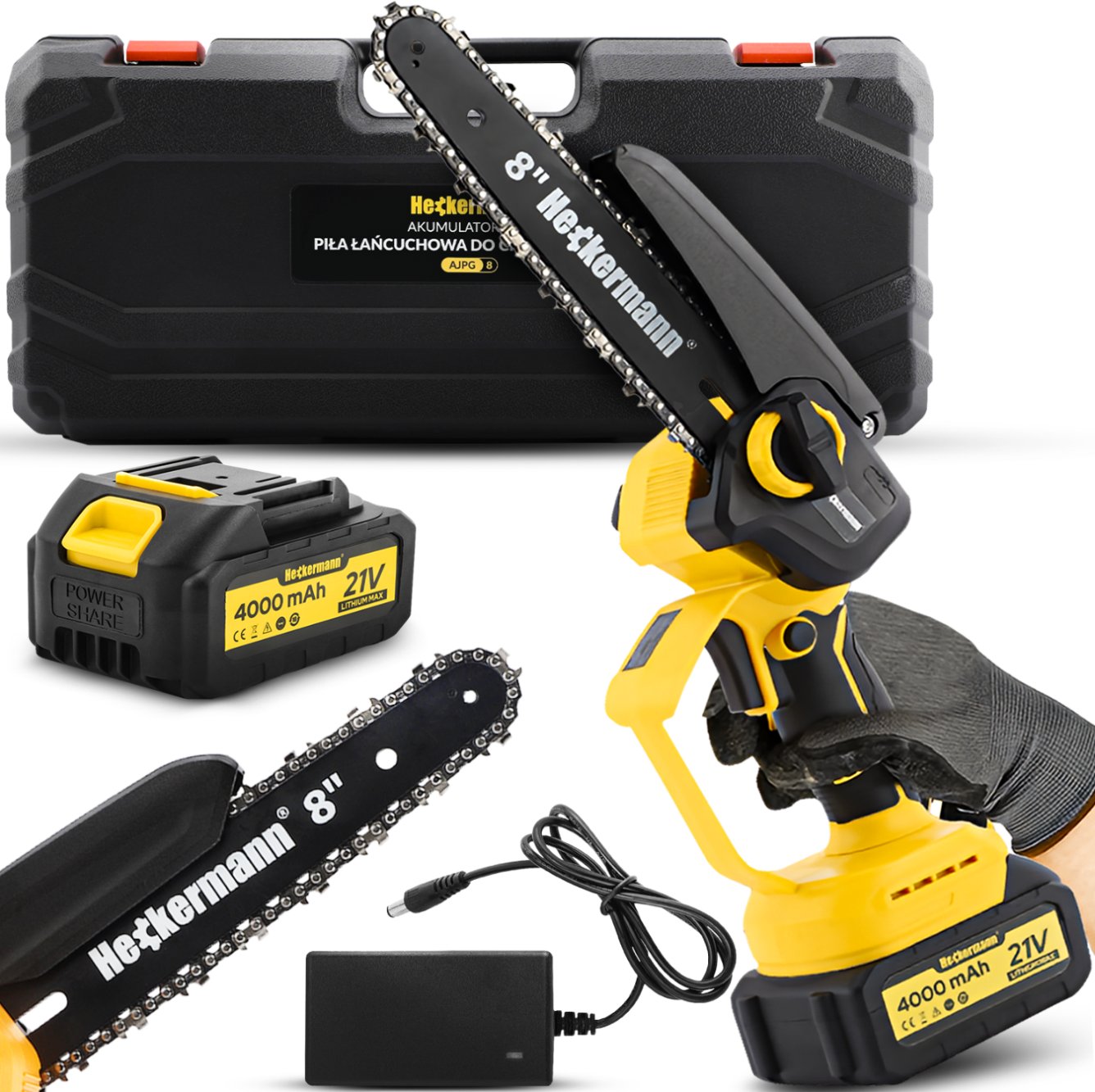 Piła łańcuchowa akumulatorowa 8" Heckermann Basic AJPG8