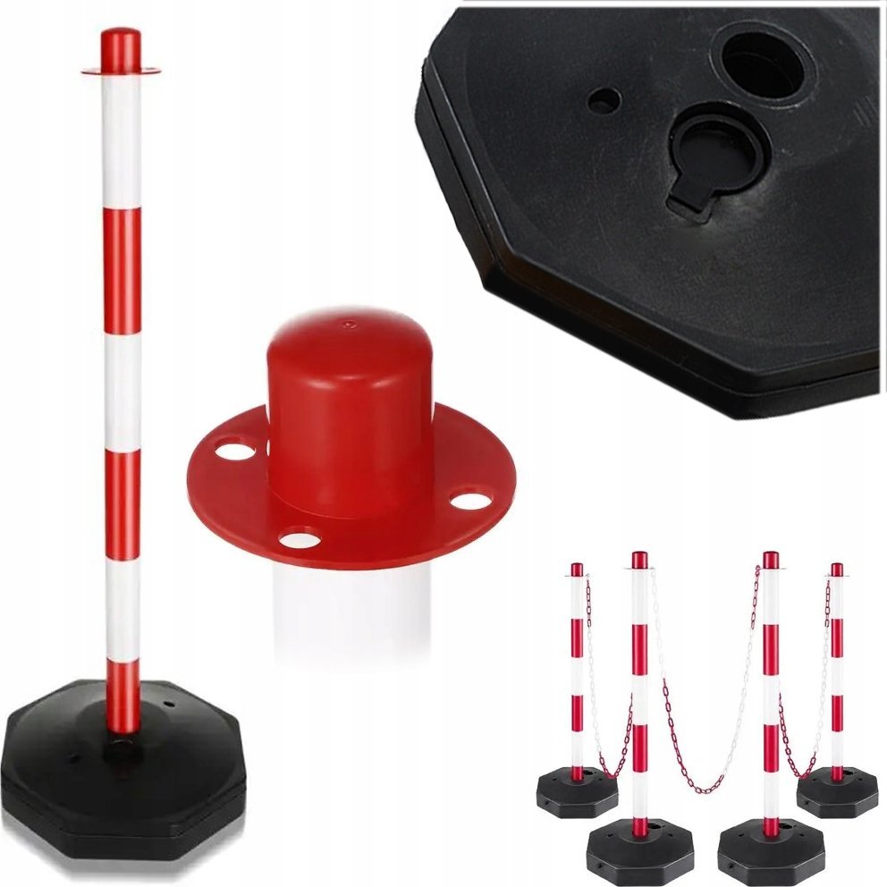 SŁUPEK PARKINGOWY 80 CM WYGRODZENIOWY BLOKUJĄCY DROGOWY Z PODSTAWĄ ODBLASK