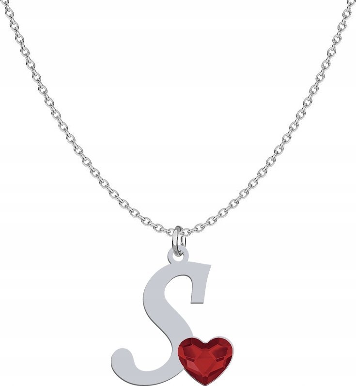 Radziszewska Jewellery Srebrny Naszyjnik LITERA S z sercem DEDYKACJA GRAT