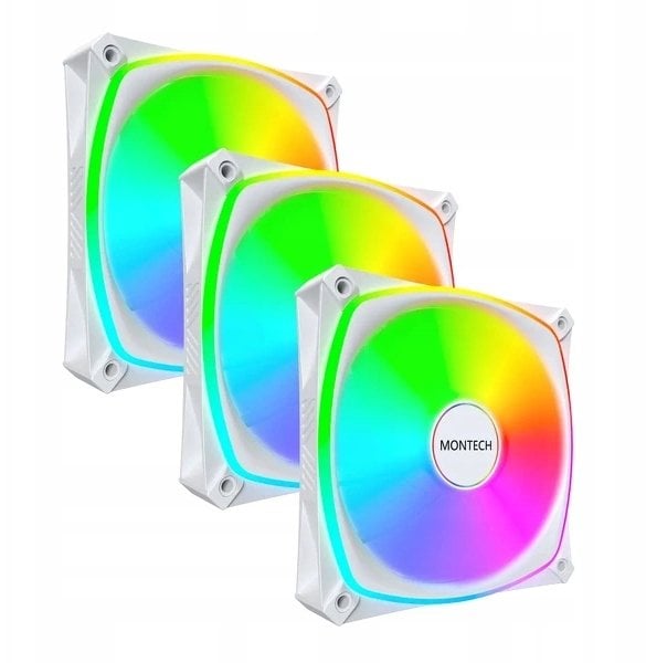 Wentylator Montech Zestaw wentylatorów AX120 Pro PWM White 120mm (3-pak)