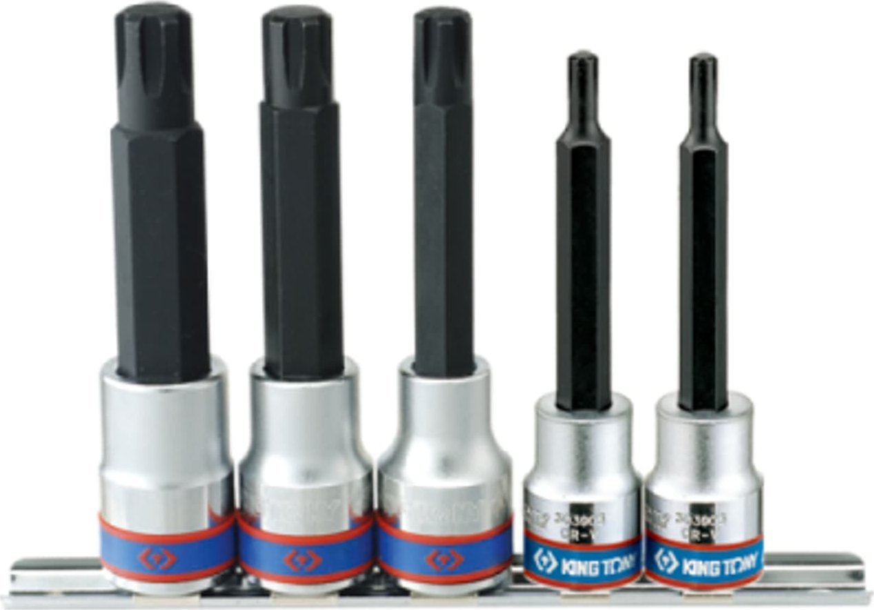 King Tony ZESTAW NASADEK RIBE 3/8" + 1/2" 5cz. M7 - M13, SZYNA King Tony