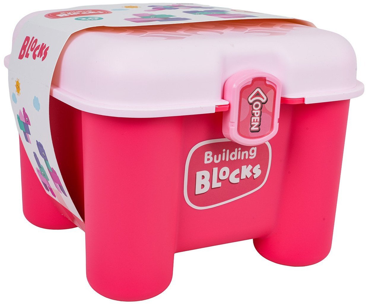 Zestaw Miękkich Klocków + Krzesełko Schowek Różowy