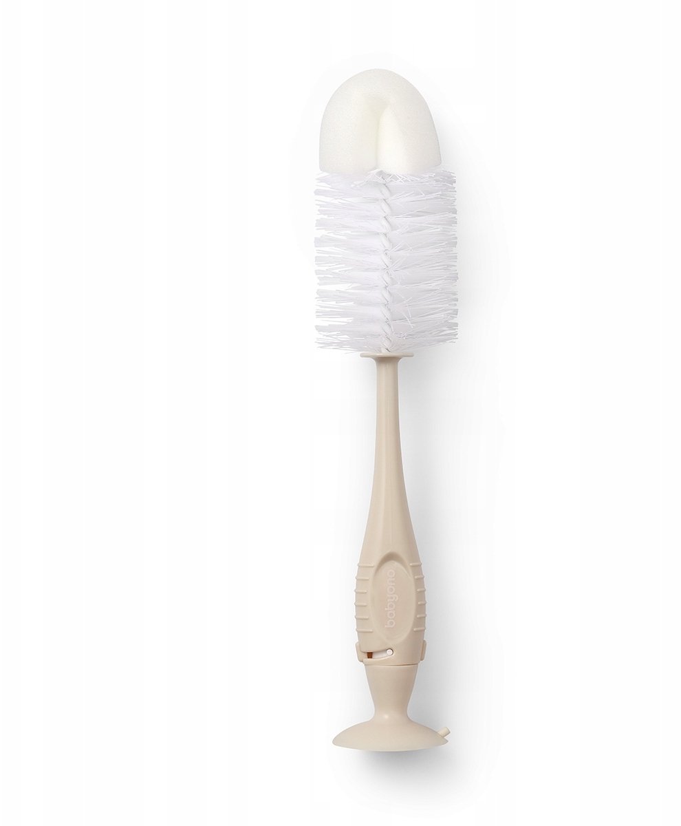 MAM BABY BABY ONO 728/05 SZCZOTKA DO BUTELEK I SMOCZKÓW SAMOSTOJĄCA Z PRZYSAWKĄ I CHOWANĄ MINI SZCZOTECZĄ BEŻOWA