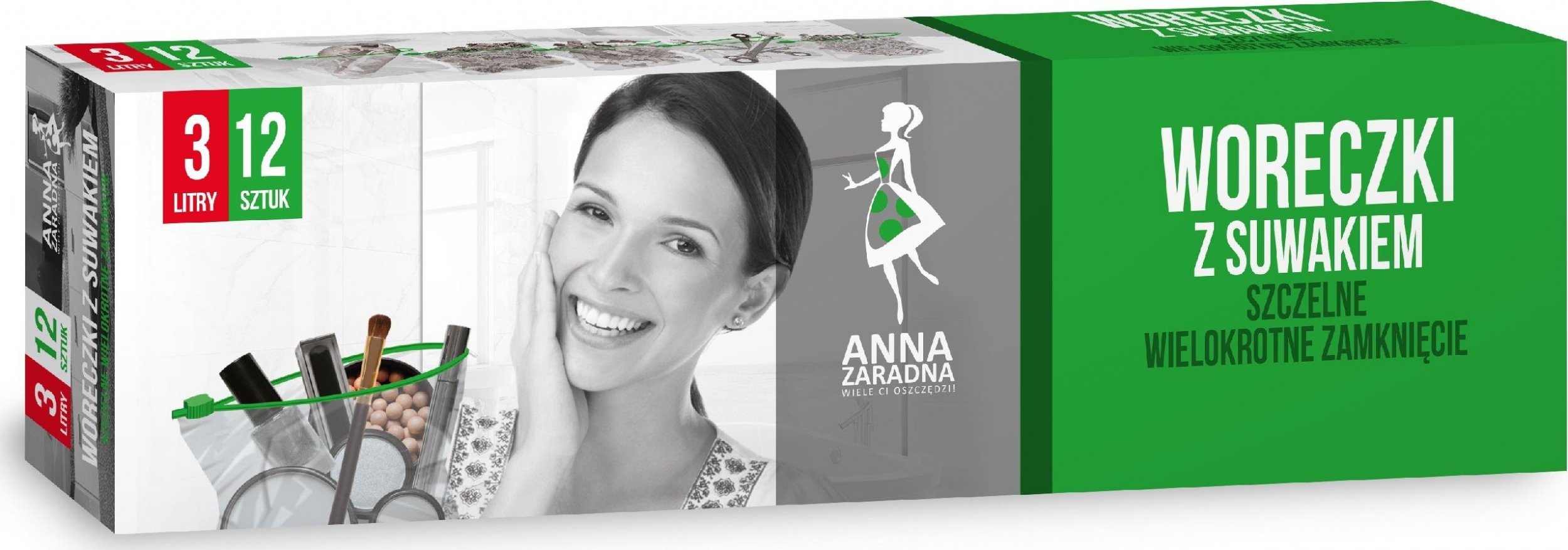 Stella ANNA ZARADNA Woreczki z suwakiem 3L 1op.-12szt.